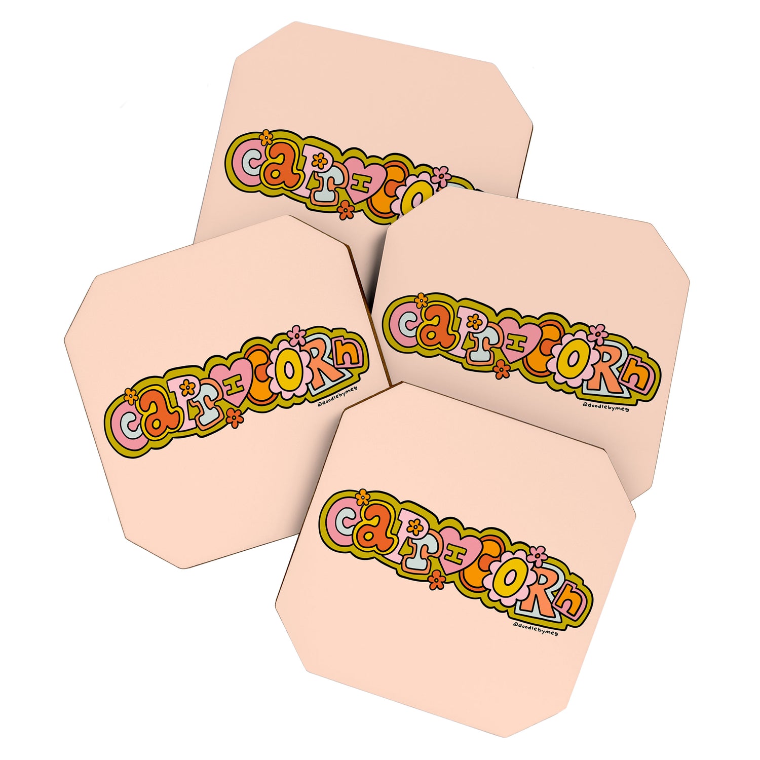 Capricorn Doodle Letters Coaster Gallery Image 1