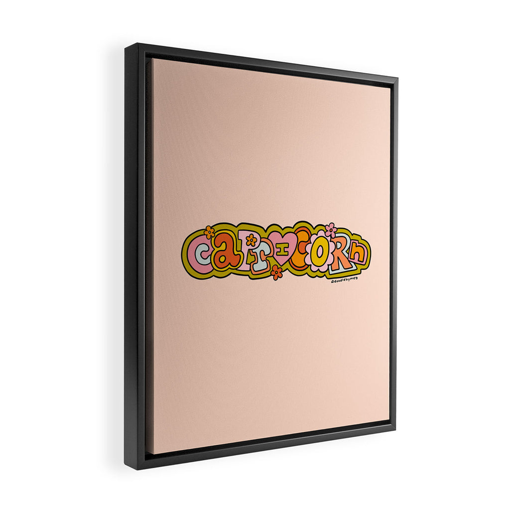 Capricorn Doodle Letters Framed Canvas Print Gallery Image 2