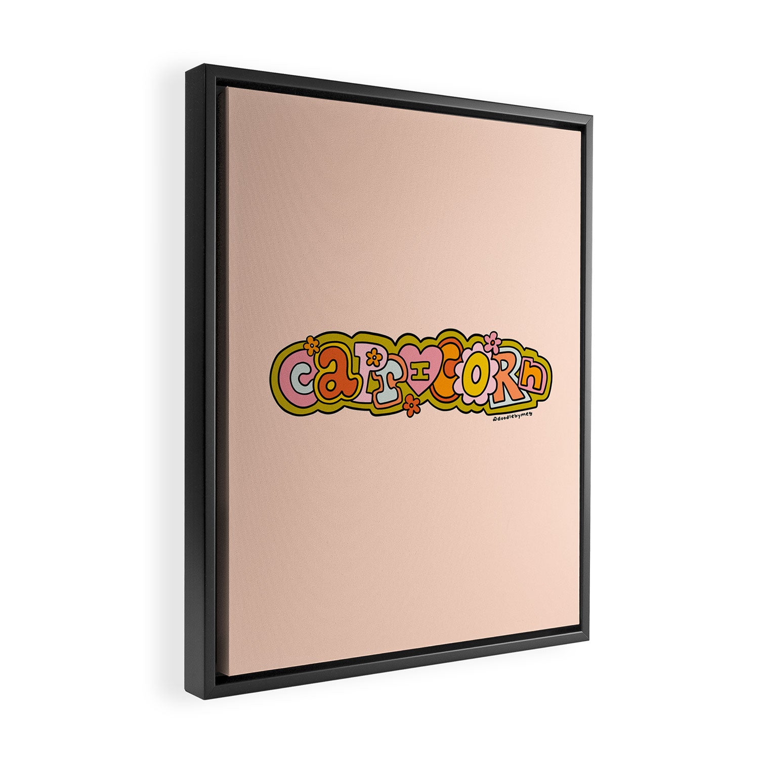 Capricorn Doodle Letters Framed Canvas Print Gallery Image 2