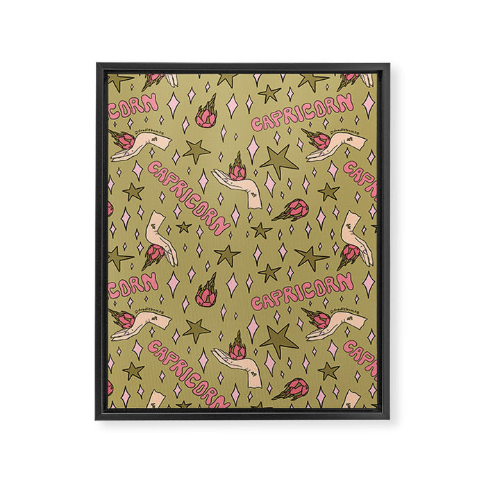 Capricorn Dragon Fruit Print Framed Canvas Print Gallery Image 1