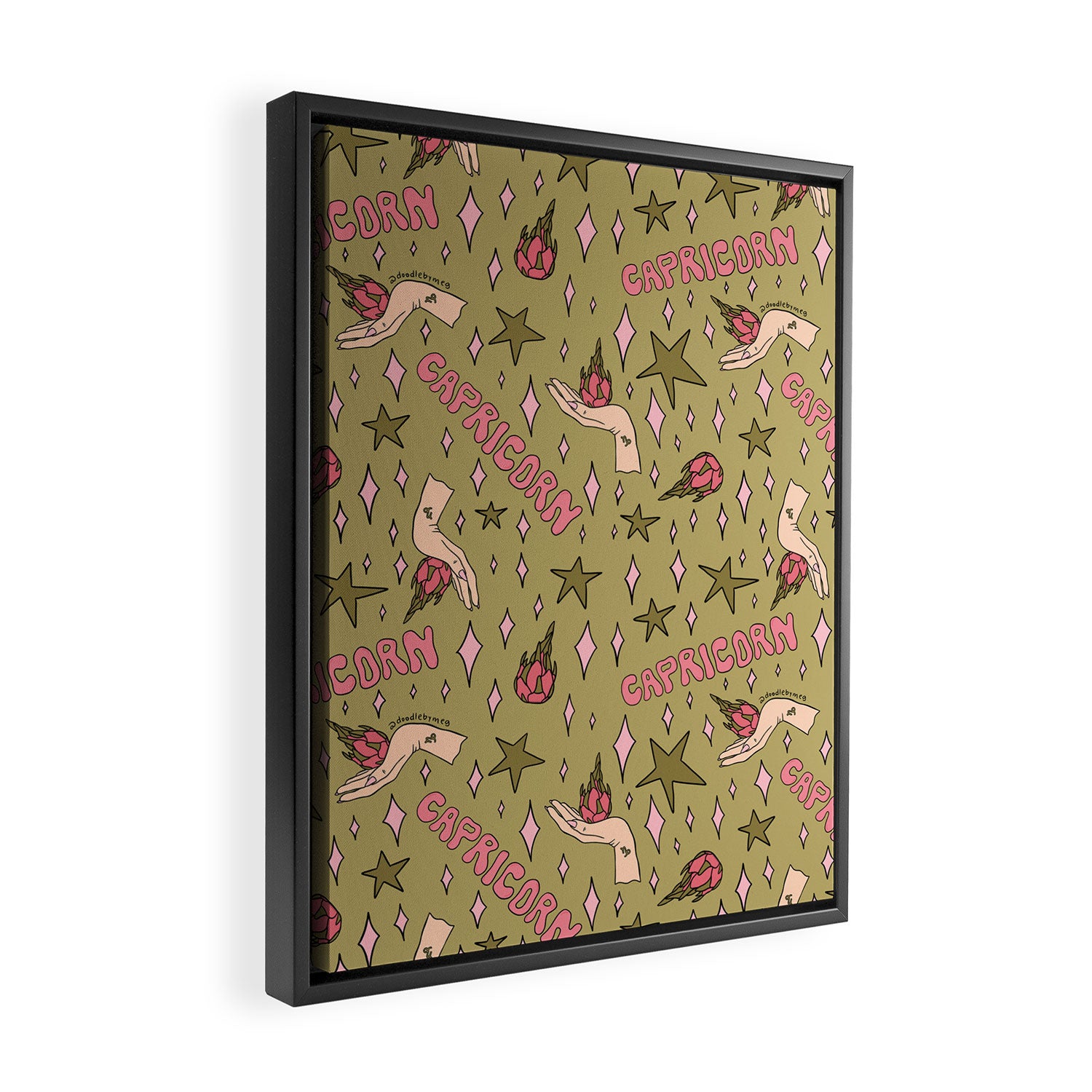Capricorn Dragon Fruit Print Framed Canvas Print Gallery Image 2