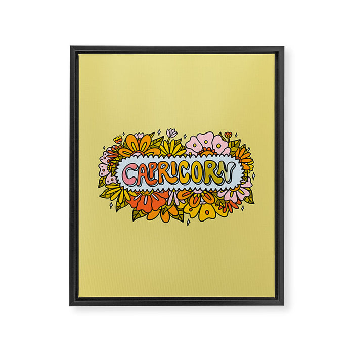 Capricorn Flowers Framed Canvas Print Gallery Image 1