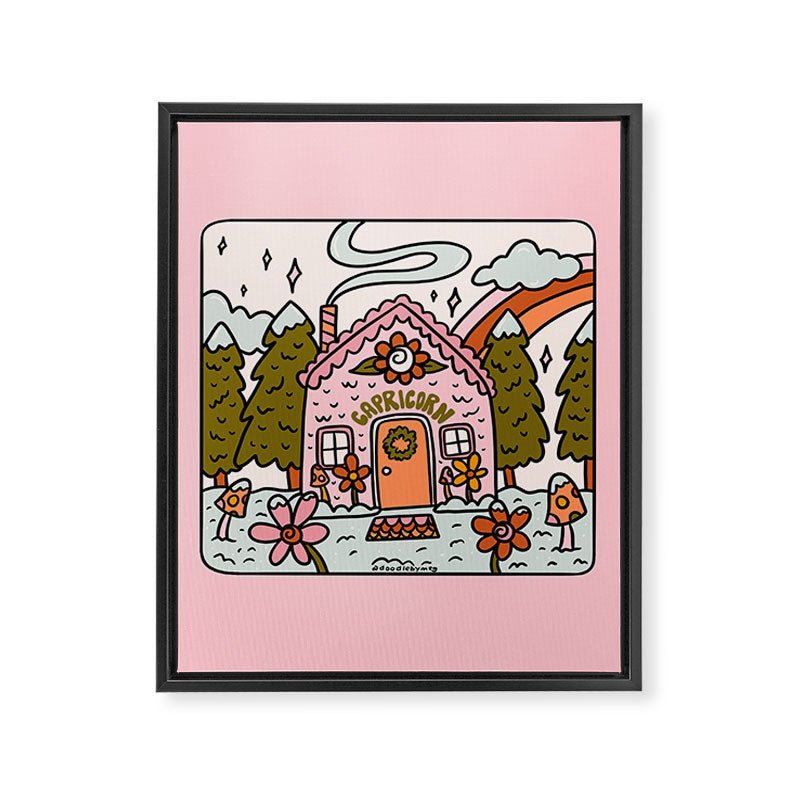 Capricorn Gingerbread House Framed Canvas Print Gallery Image 8