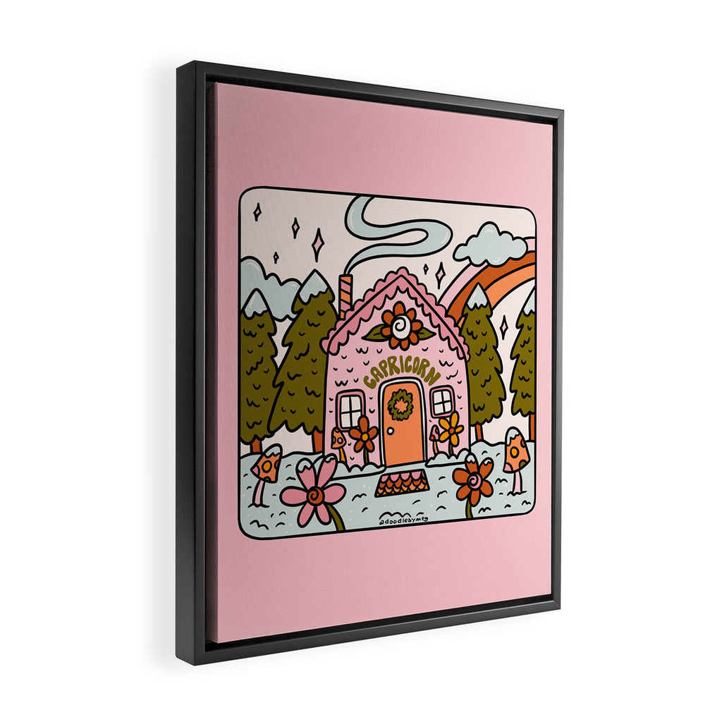 Capricorn Gingerbread House Framed Canvas Print Gallery Image 2