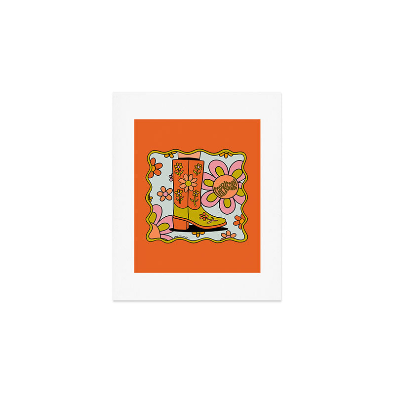 Capricorn Groovy Boot Art Print Gallery Image 1