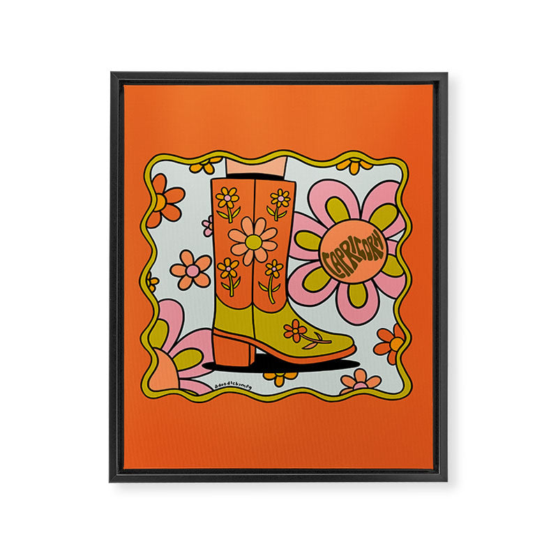 Capricorn Groovy Boot Framed Canvas Print Gallery Image 8