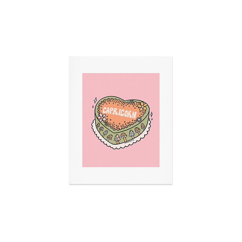 Capricorn Heart Cake Art Print Gallery Image 1