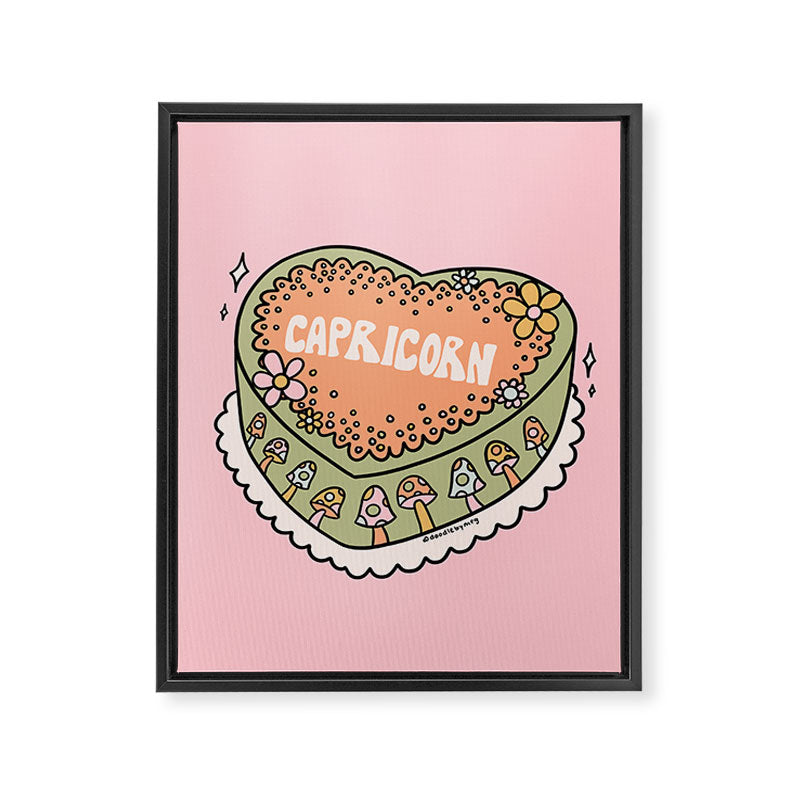Capricorn Heart Cake Framed Canvas Print Gallery Image 8