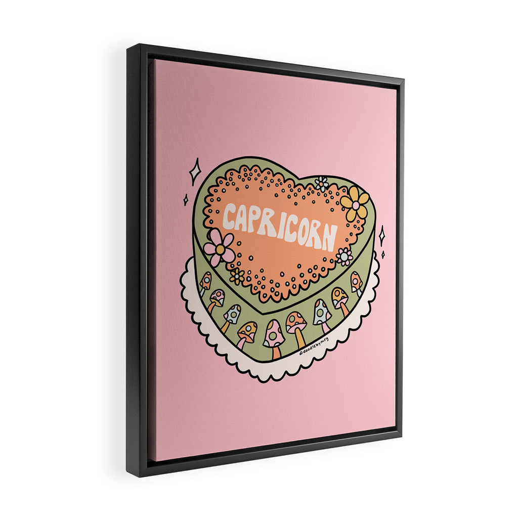 Capricorn Heart Cake Framed Canvas Print Gallery Image 2