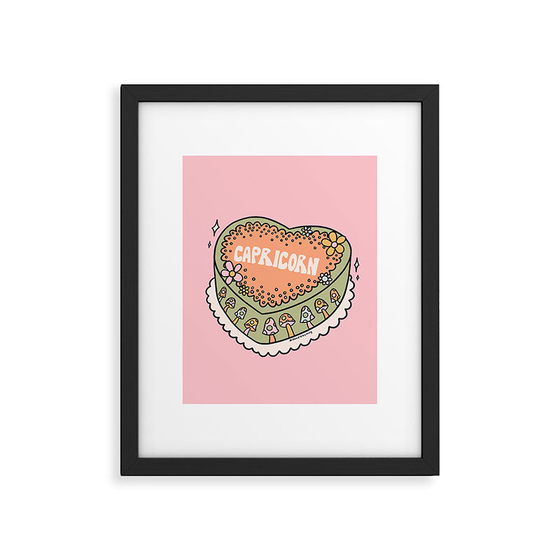 Capricorn Heart Cake Framed Art Print Gallery Image 6