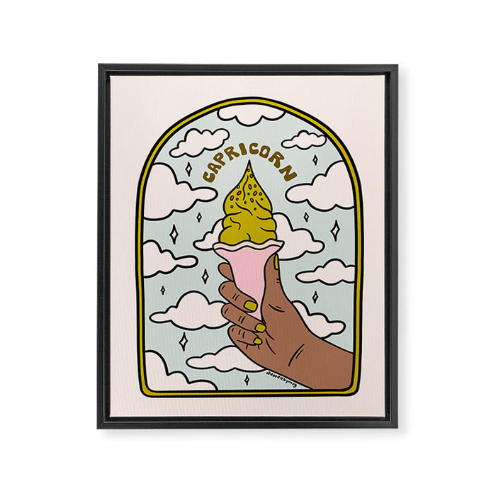 Capricorn Ice Cream Framed Canvas Print Gallery Image 1