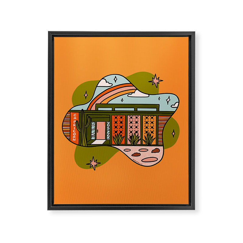 Capricorn Mid Century House Framed Canvas Print Gallery Image 8
