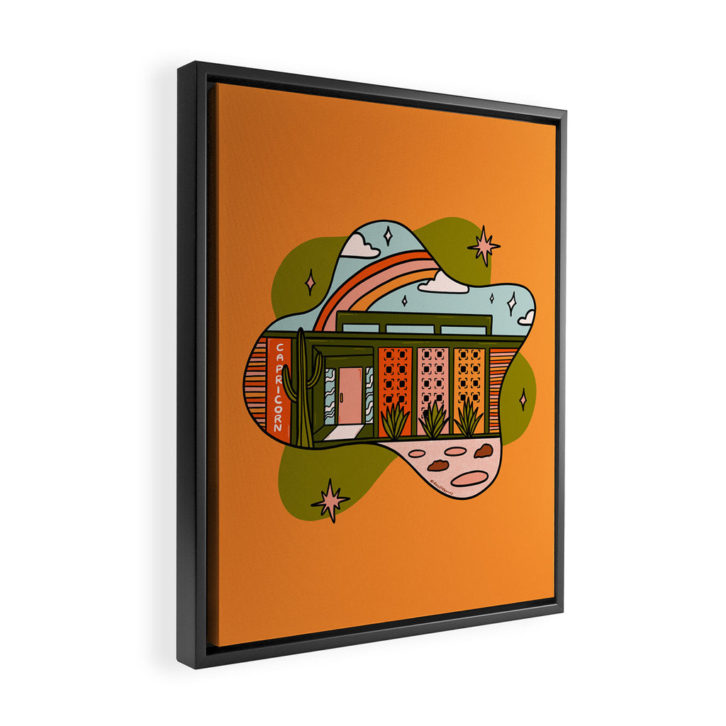 Capricorn Mid Century House Framed Canvas Print Gallery Image 2