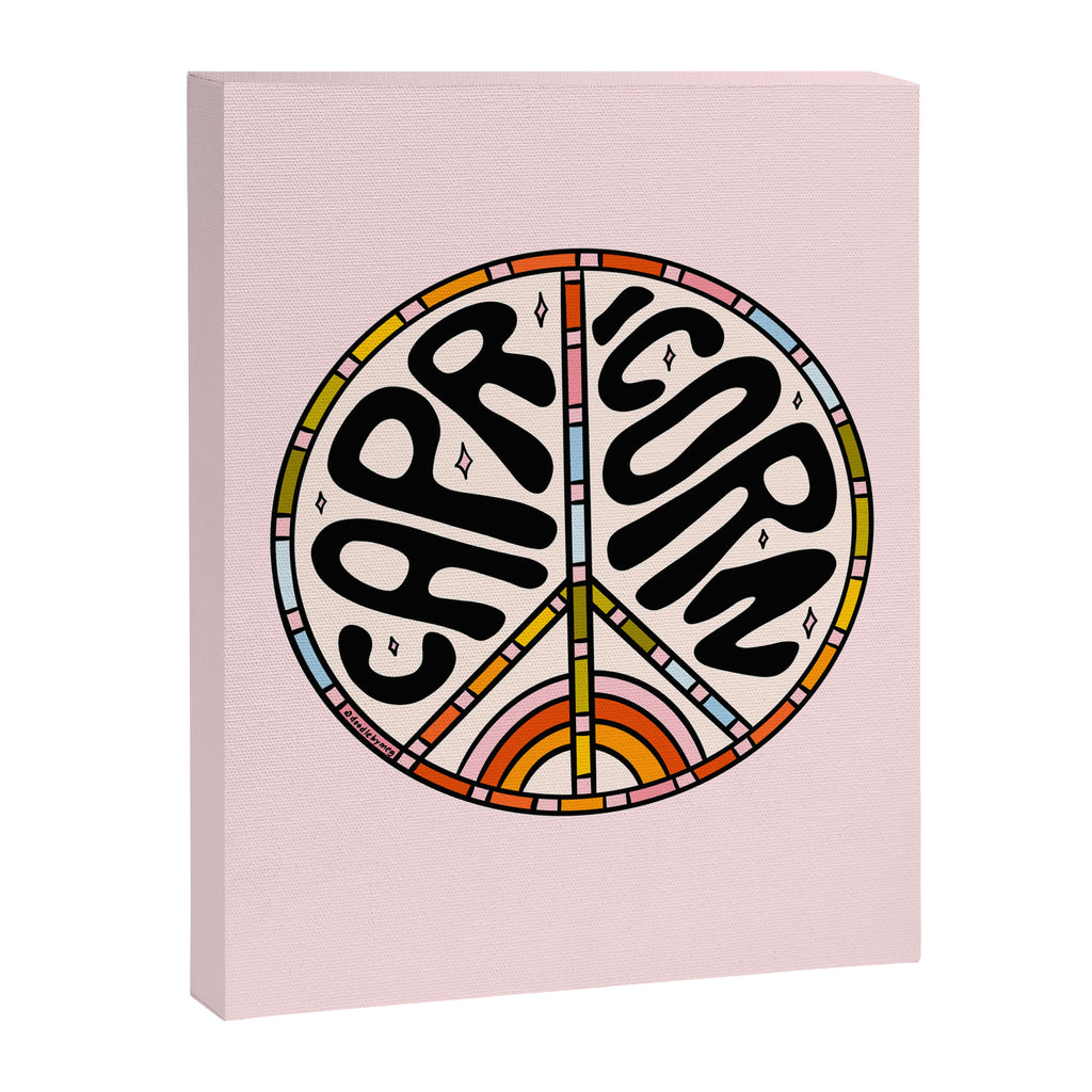 Capricorn Peace Sign Canvas Print Gallery Image 8