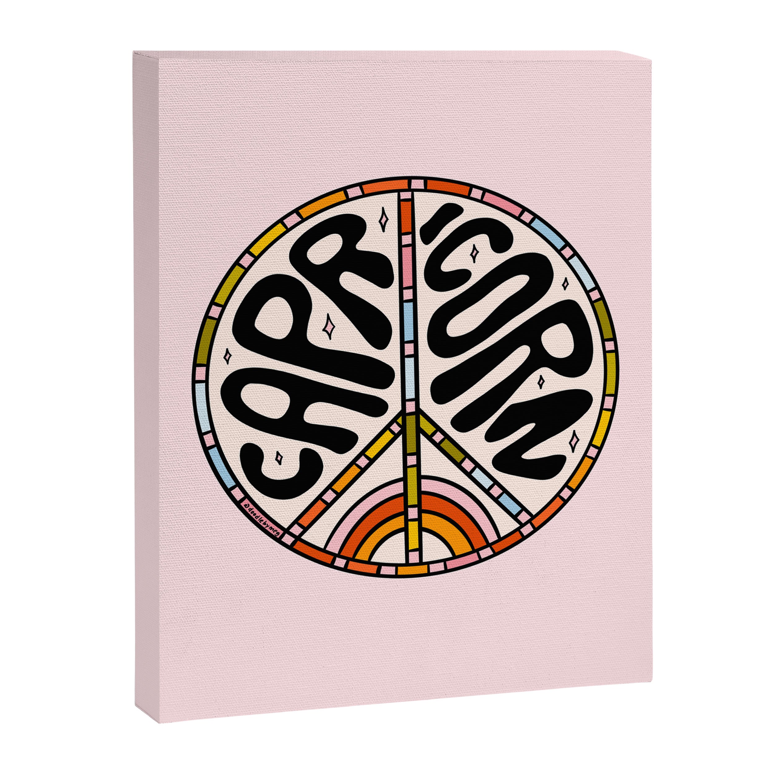 Capricorn Peace Sign Canvas Print Gallery Image 8