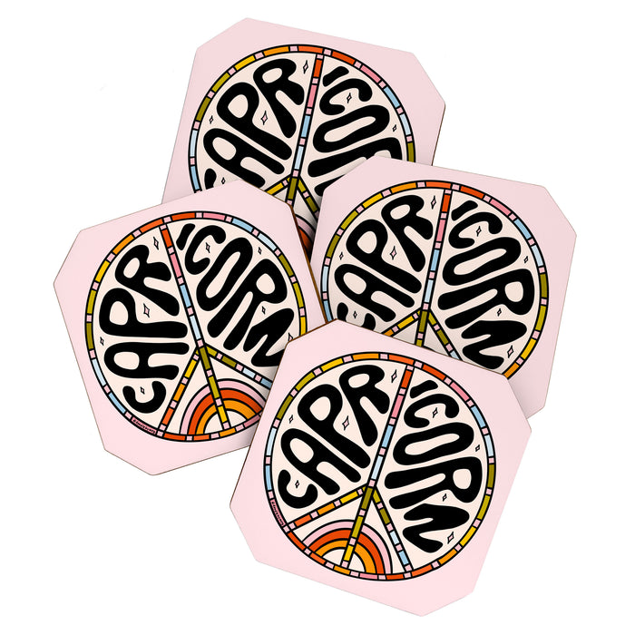 Capricorn Peace Sign Coaster Gallery Image 1