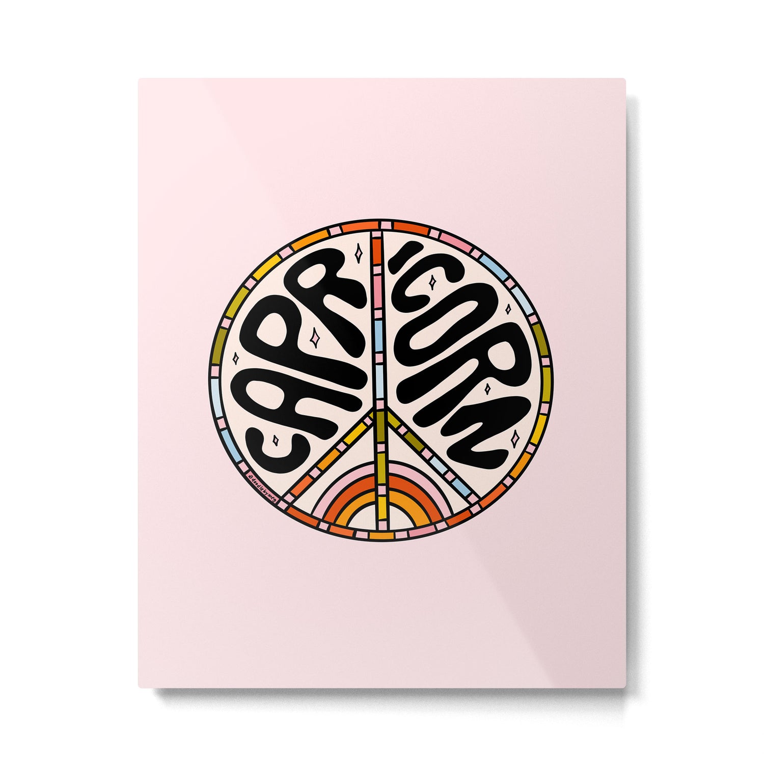 Capricorn Peace Sign Metal Print Gallery Image 6