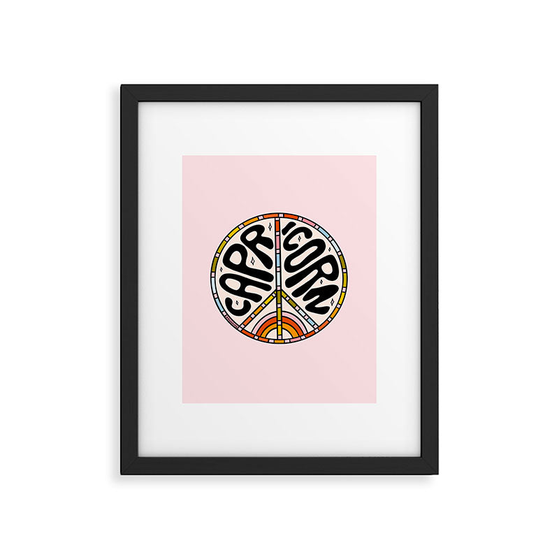 Capricorn Peace Sign Framed Art Print Gallery Image 6