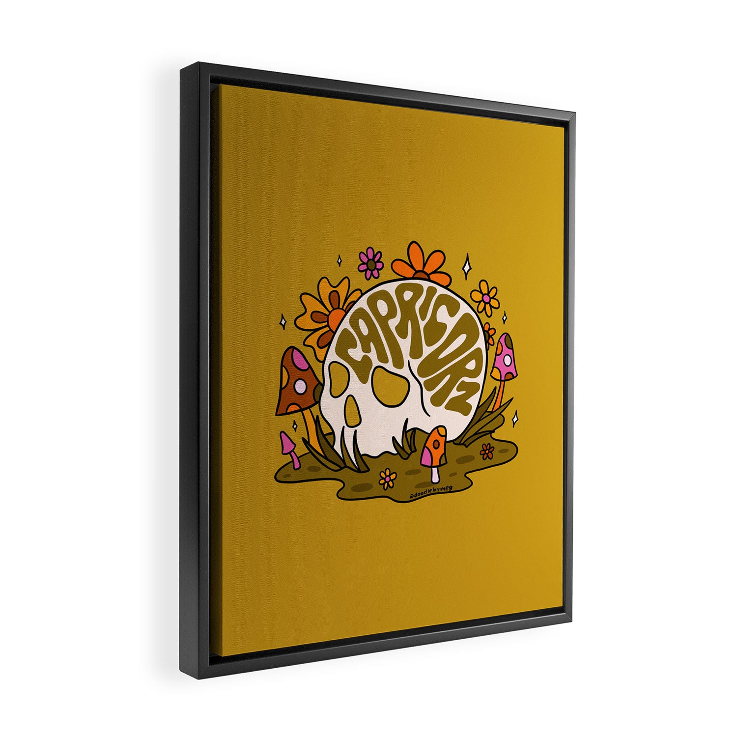 Capricorn Skull Framed Canvas Print Gallery Image 2