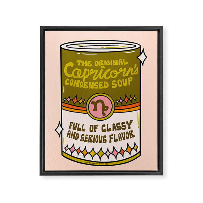 Capricorn Soup Can Framed Canvas Print Gallery Image 1
