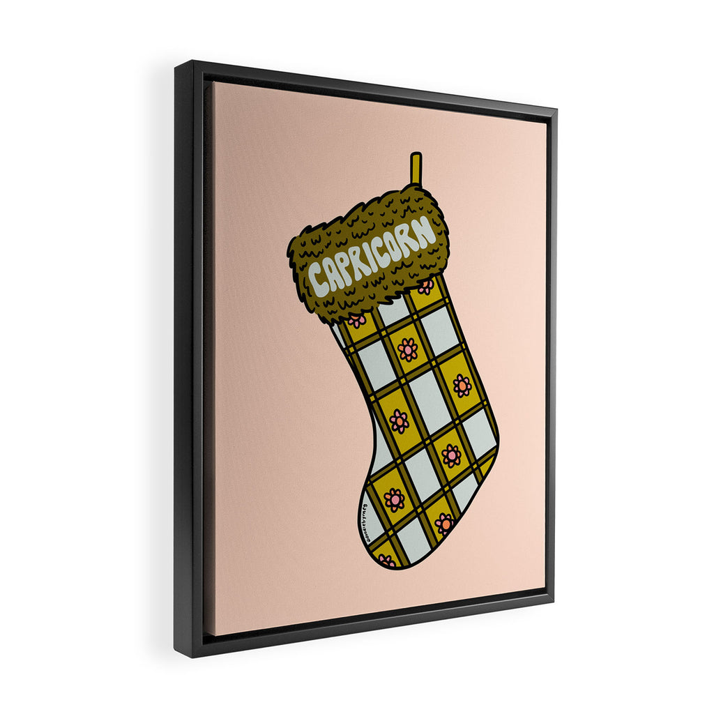 Capricorn Stocking Framed Canvas Print Gallery Image 2