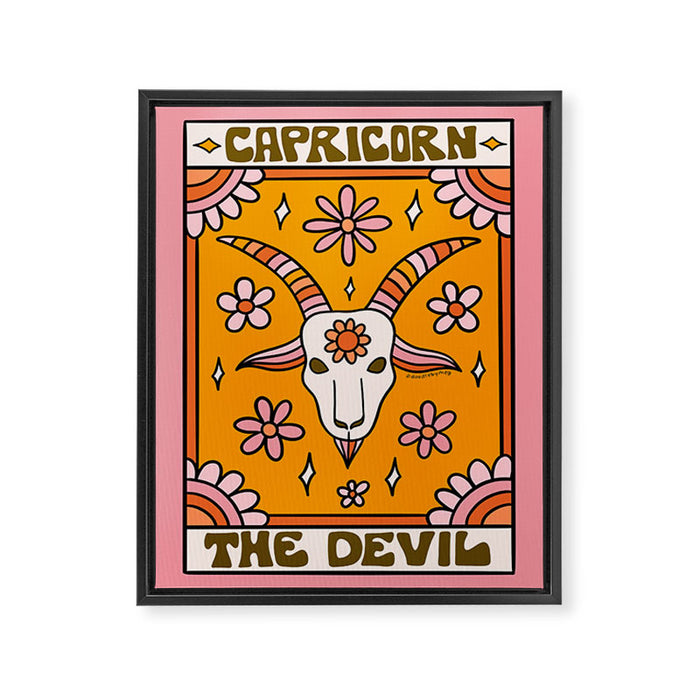 Capricorn Tarot Card Framed Canvas Print Gallery Image 1