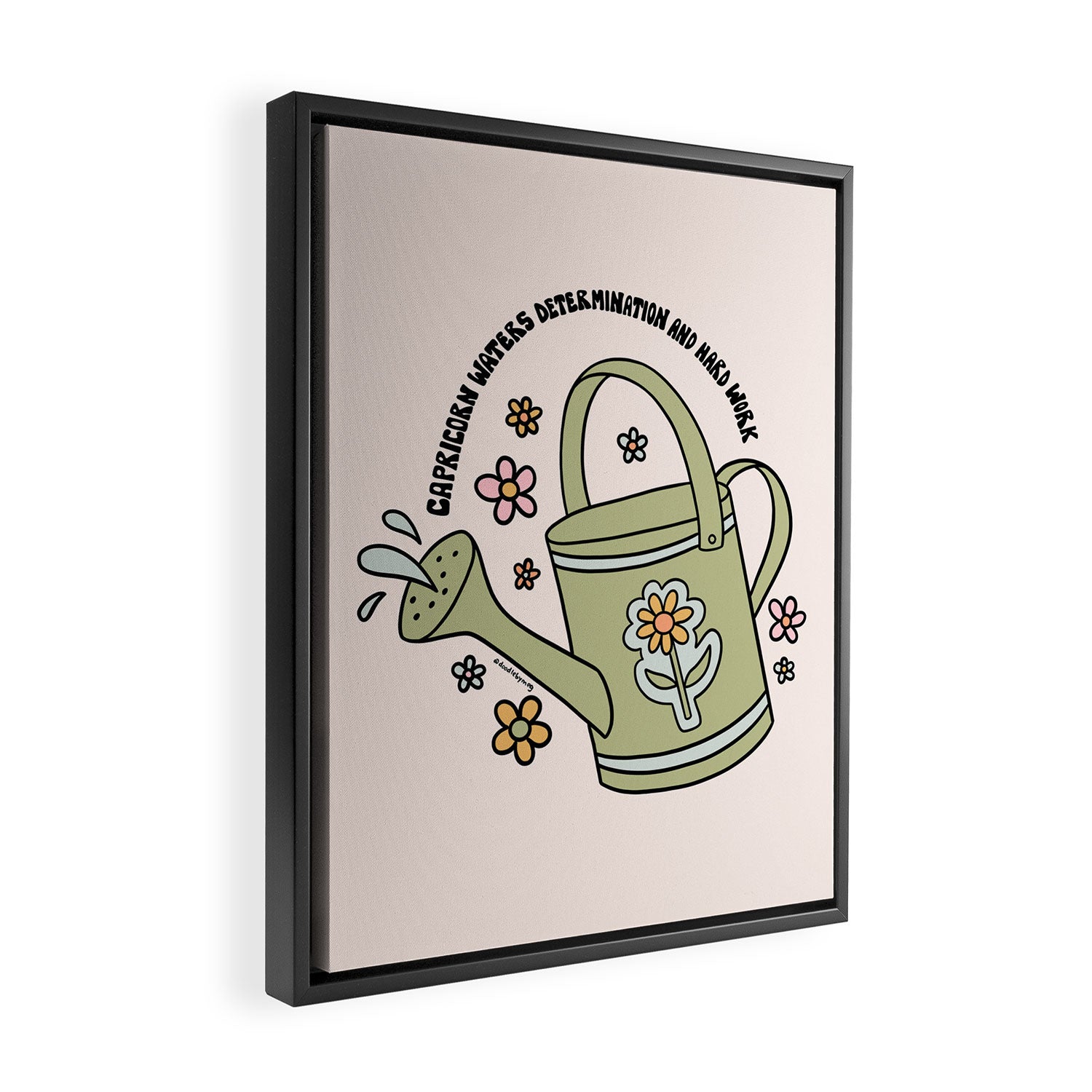 Capricorn Watering Can Framed Canvas Print Gallery Image 2