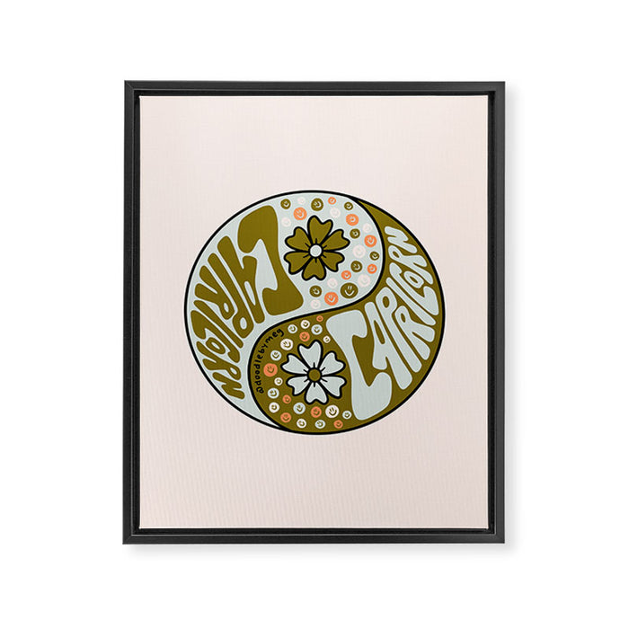 Capricorn Yin Yang Framed Canvas Print Gallery Image 1