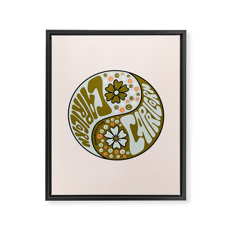 Capricorn Yin Yang Framed Canvas Print Gallery Image 8