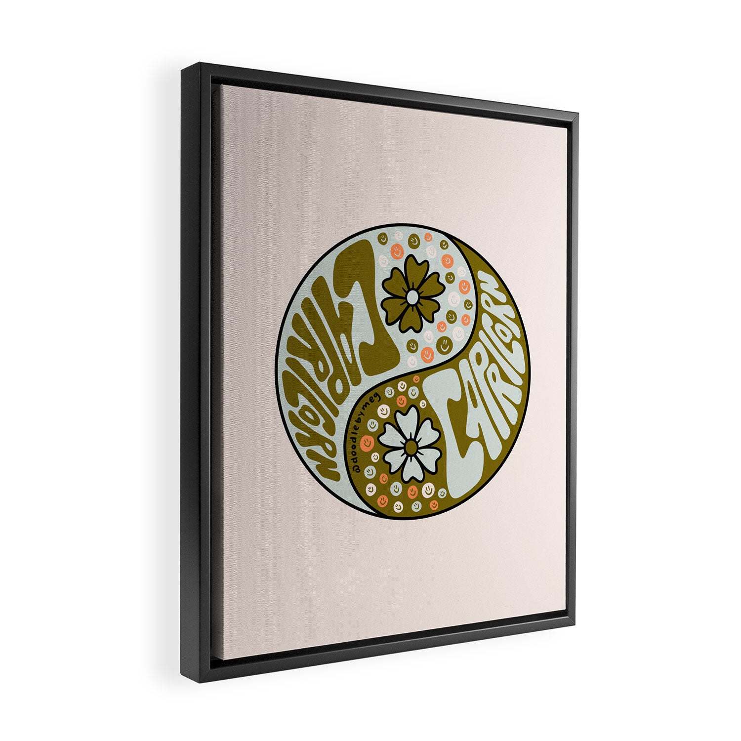 Capricorn Yin Yang Framed Canvas Print Gallery Image 2
