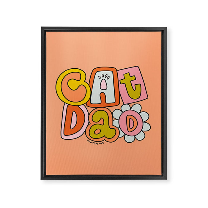 Cat Dad Framed Canvas Print Gallery Image 1