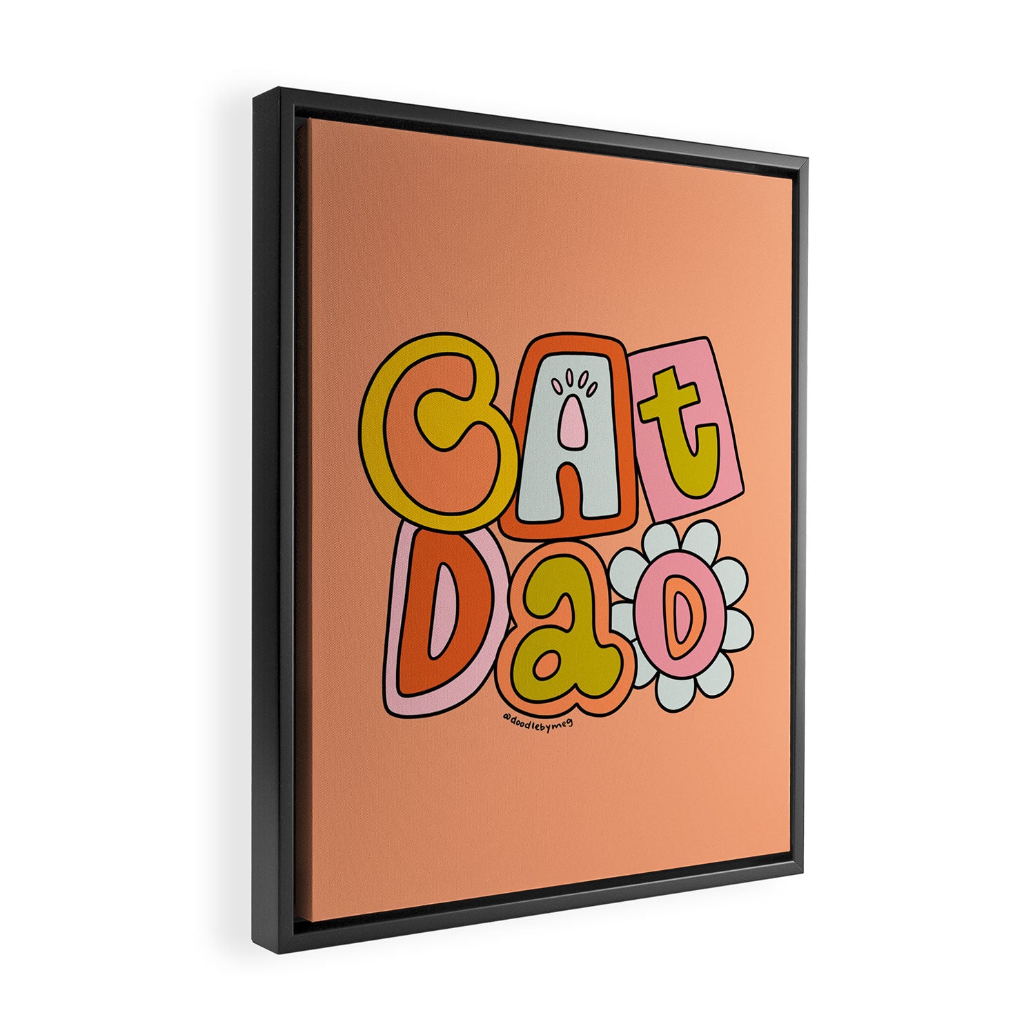 Cat Dad Framed Canvas Print Gallery Image 2