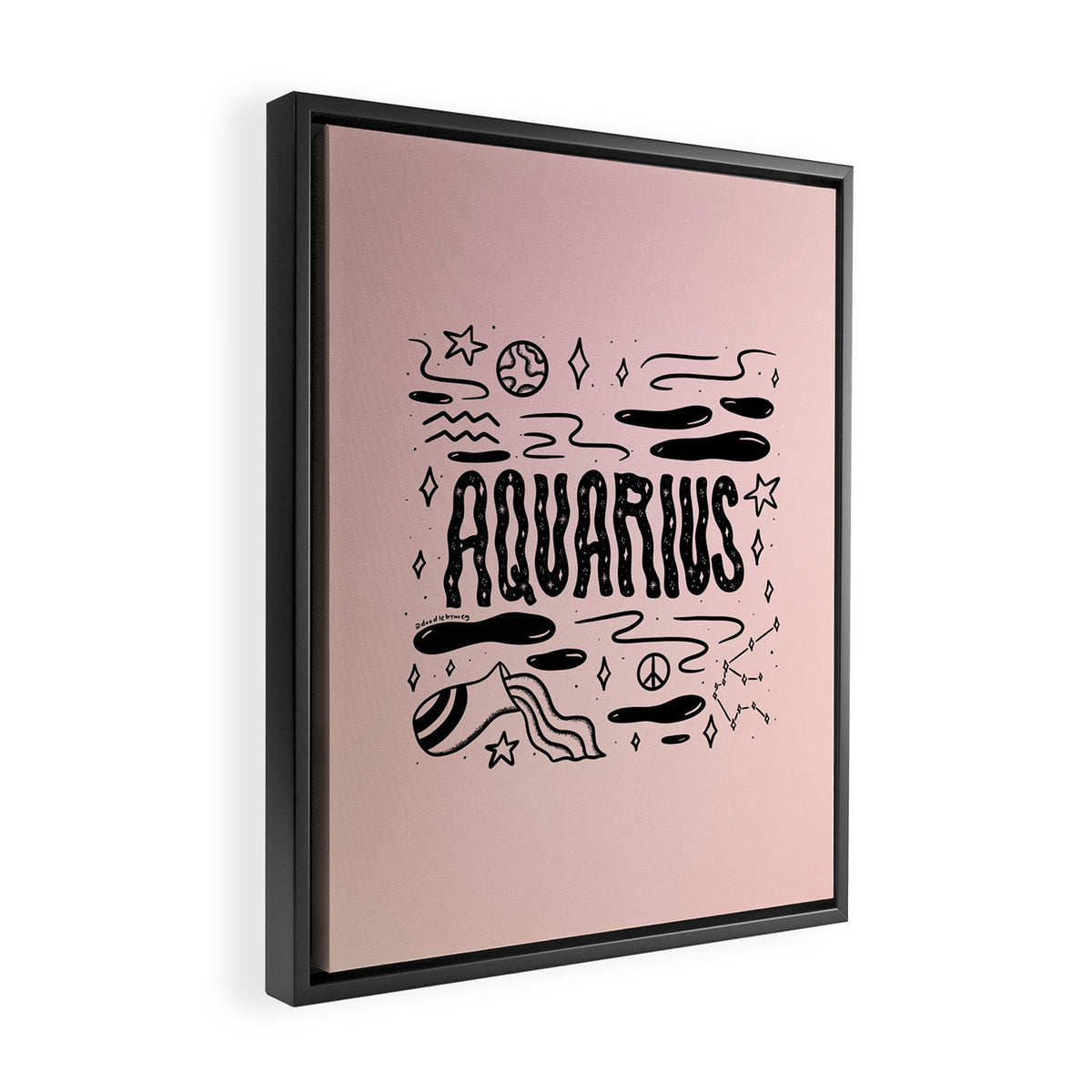 Celestial Aquarius Framed Canvas Print Gallery Image 2