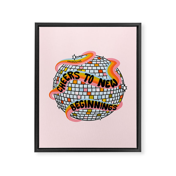 Cheers to New Beginnings Framed Canvas Print Gallery Image 1
