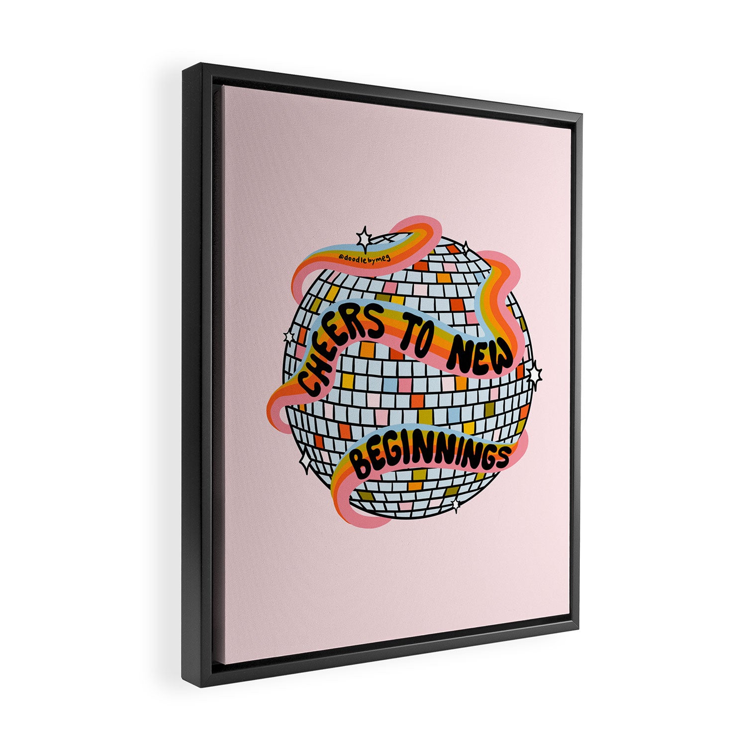 Cheers to New Beginnings Framed Canvas Print Gallery Image 2