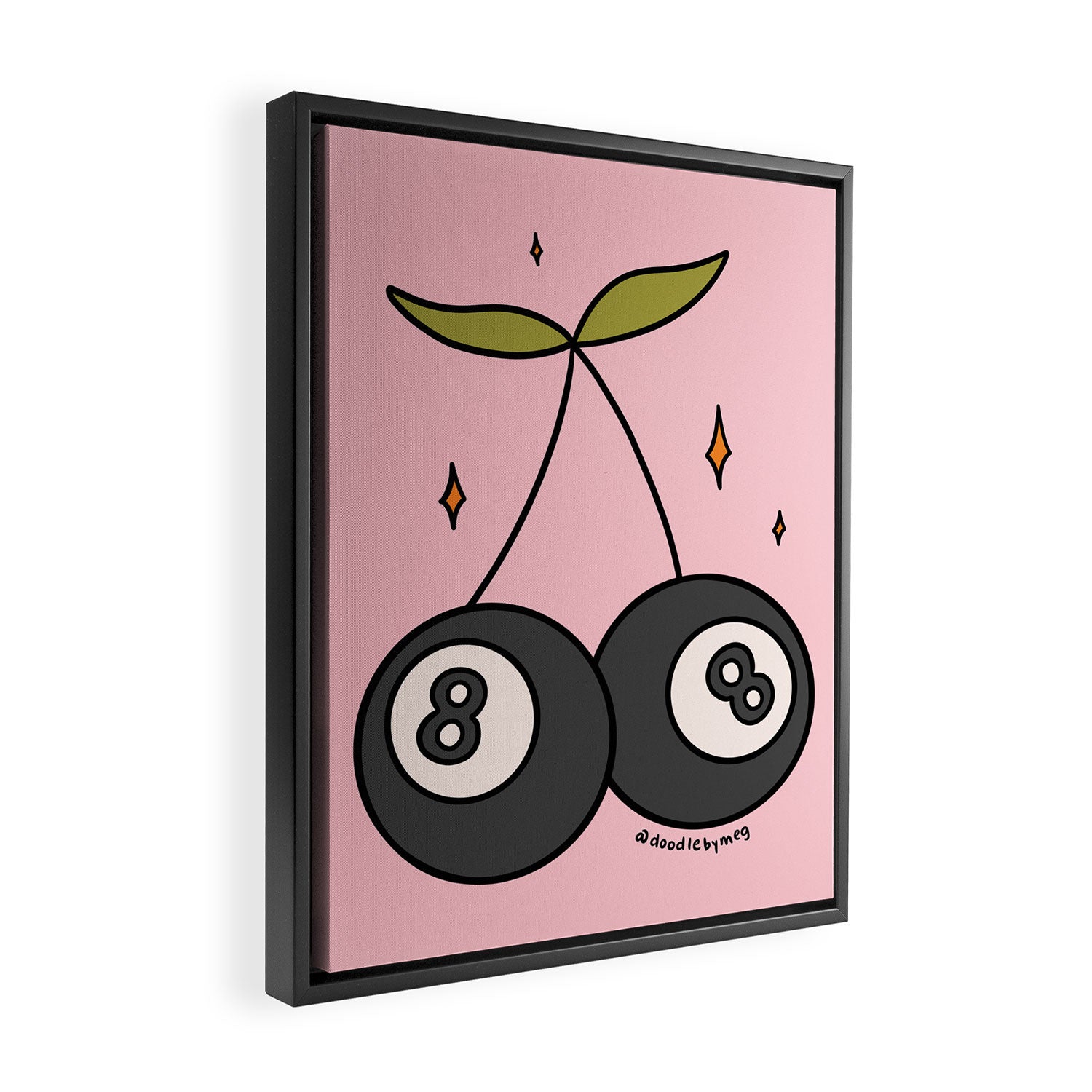 Cherry 8 Ball Framed Canvas Print Gallery Image 2