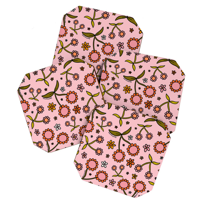 Cherry Flower Print Coaster Gallery Image 1