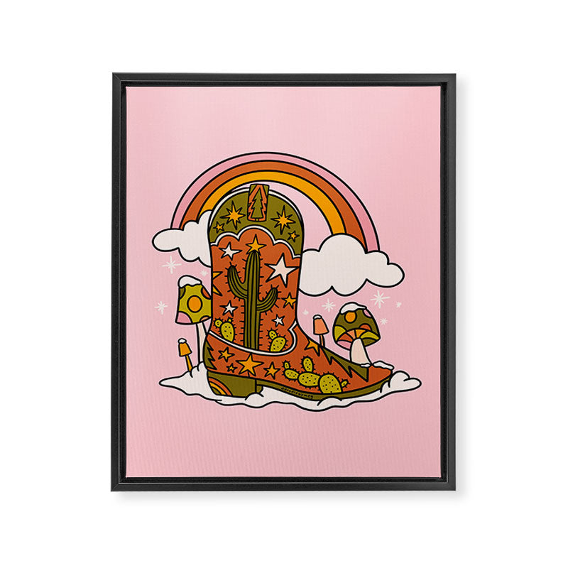 Christmas Cowboy Boots Framed Canvas Print Gallery Image 8