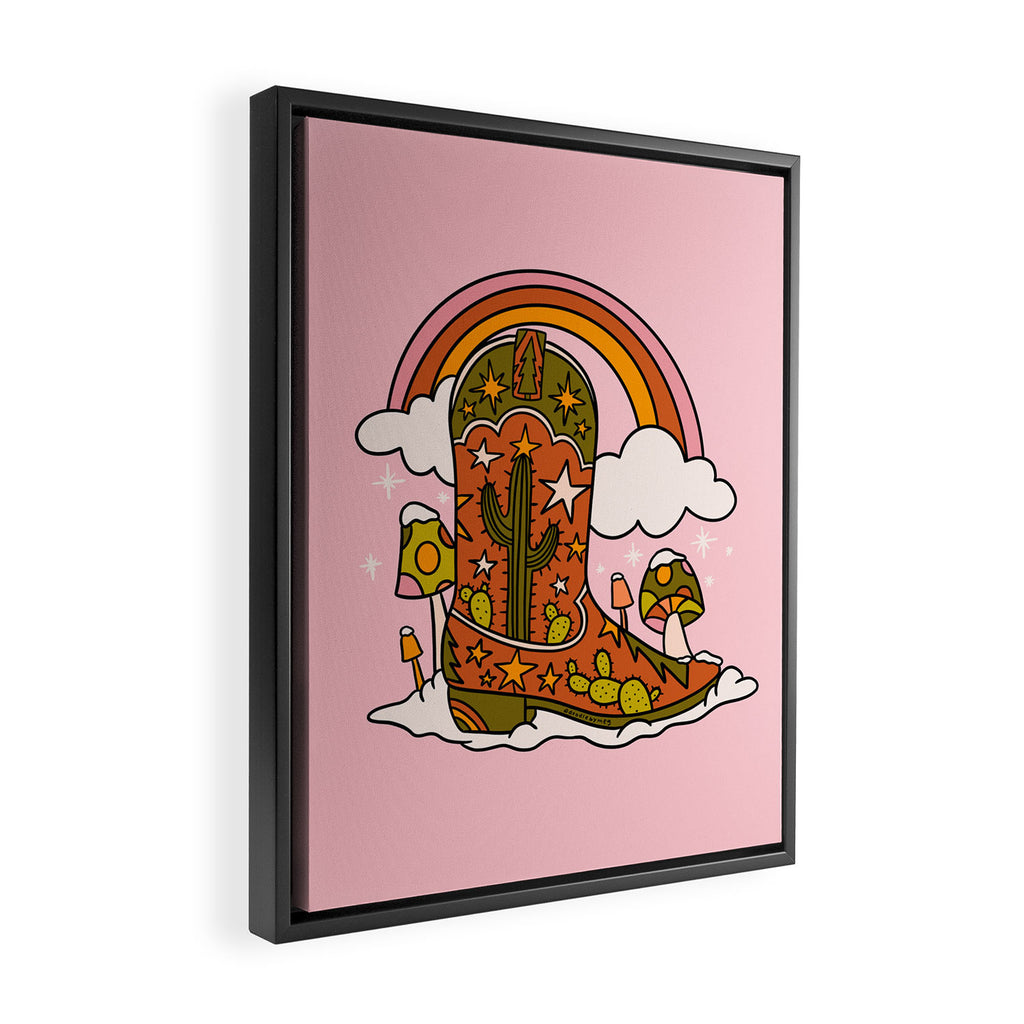 Christmas Cowboy Boots Framed Canvas Print Gallery Image 2
