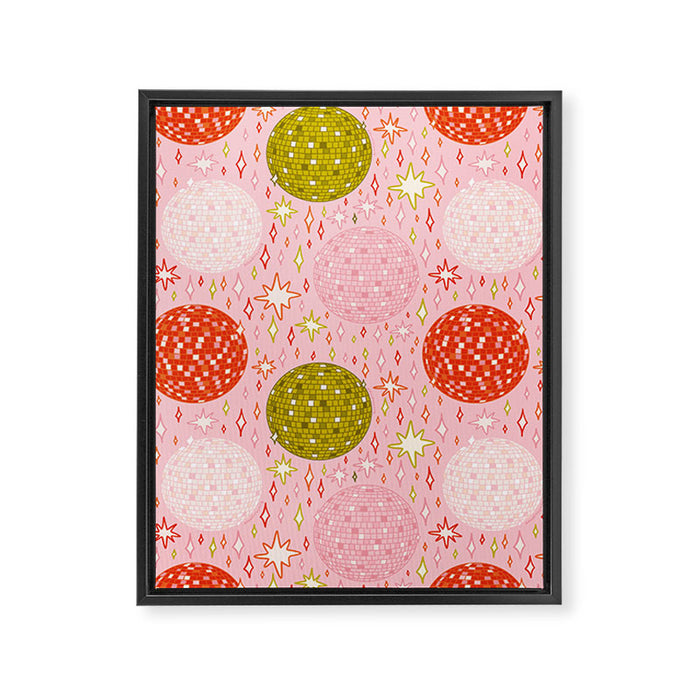 Christmas Disco Ball Print Framed Canvas Print Gallery Image 1
