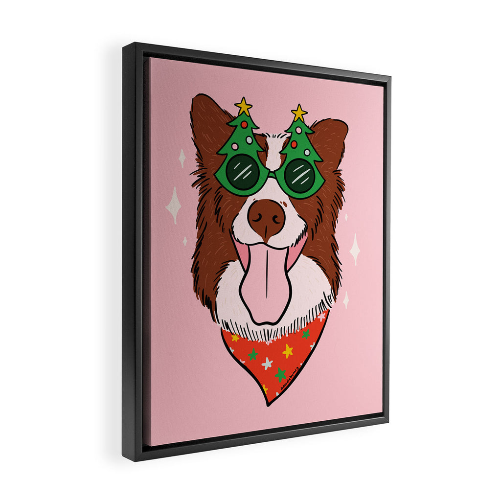 Christmas Dog Framed Canvas Print Gallery Image 2