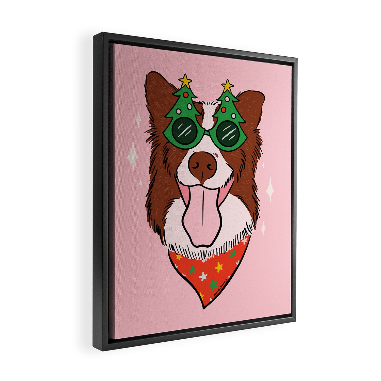 Christmas Dog Framed Canvas Print Gallery Image 2