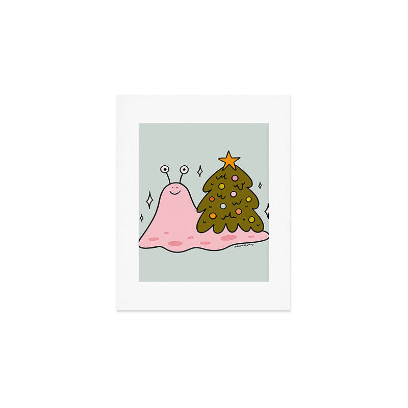 Christmas Tree Snail Art Print Gallery Image 1
