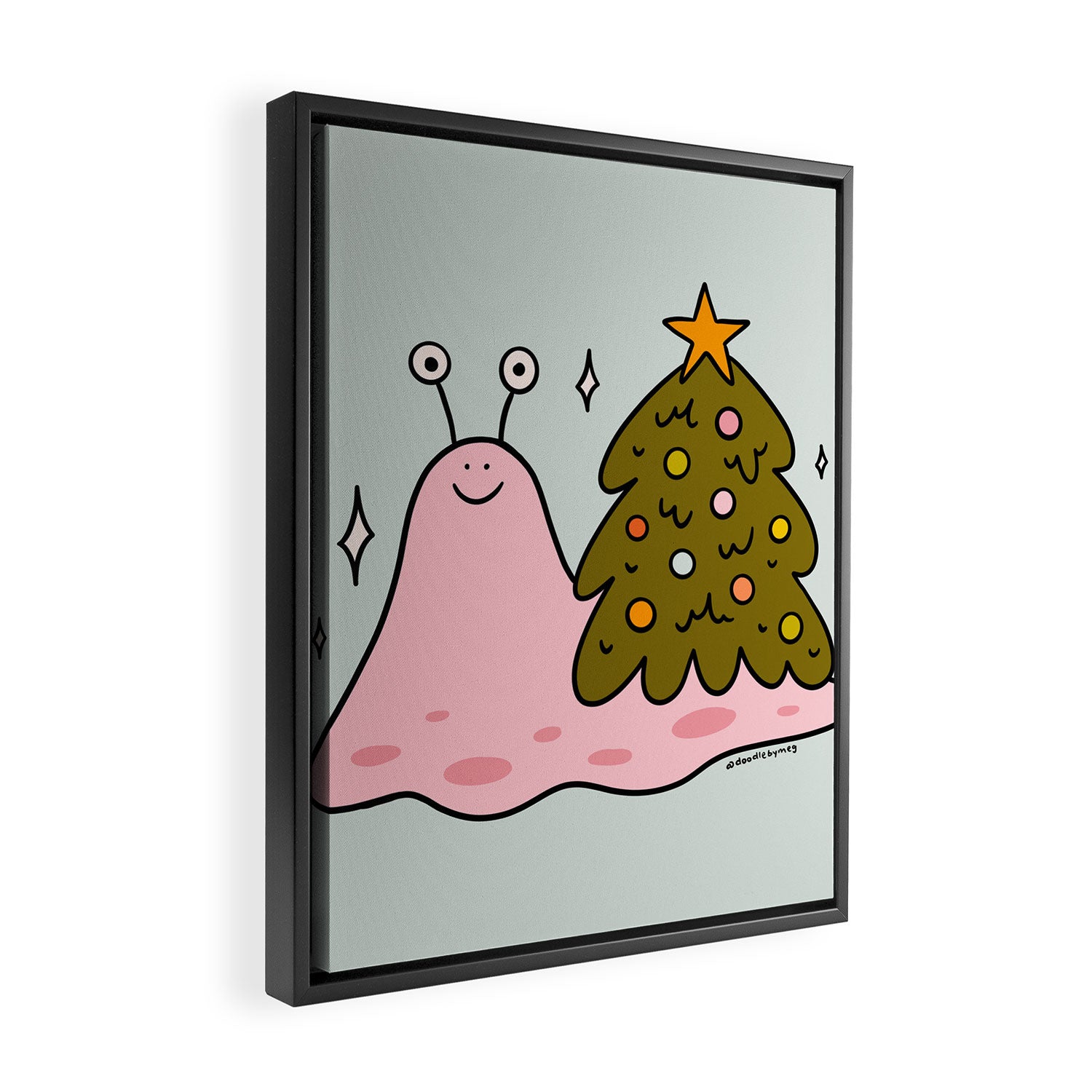 Christmas Tree Snail Framed Canvas Print Gallery Image 2