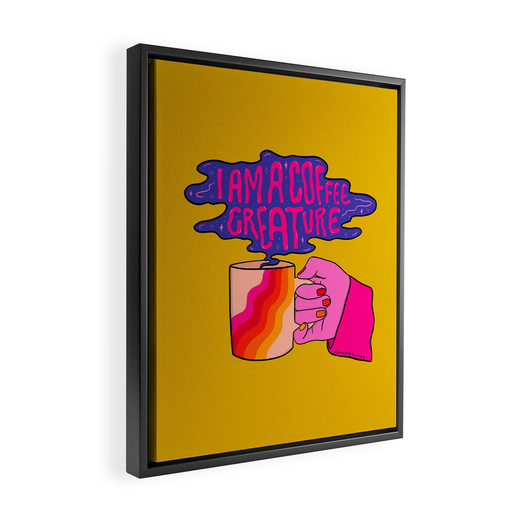 Coffee Creature Framed Canvas Print Gallery Image 2