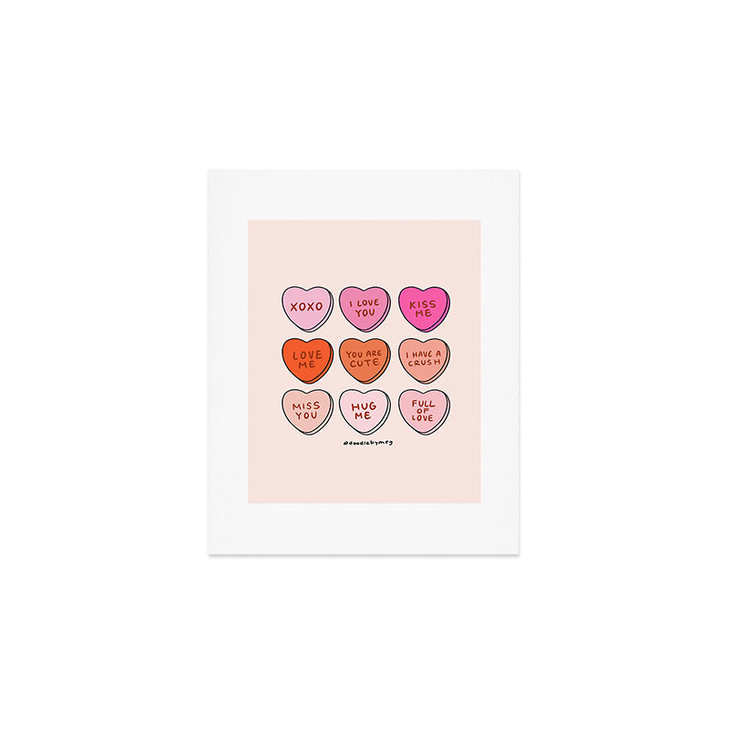 Conversation Hearts Art Print Gallery Image 1