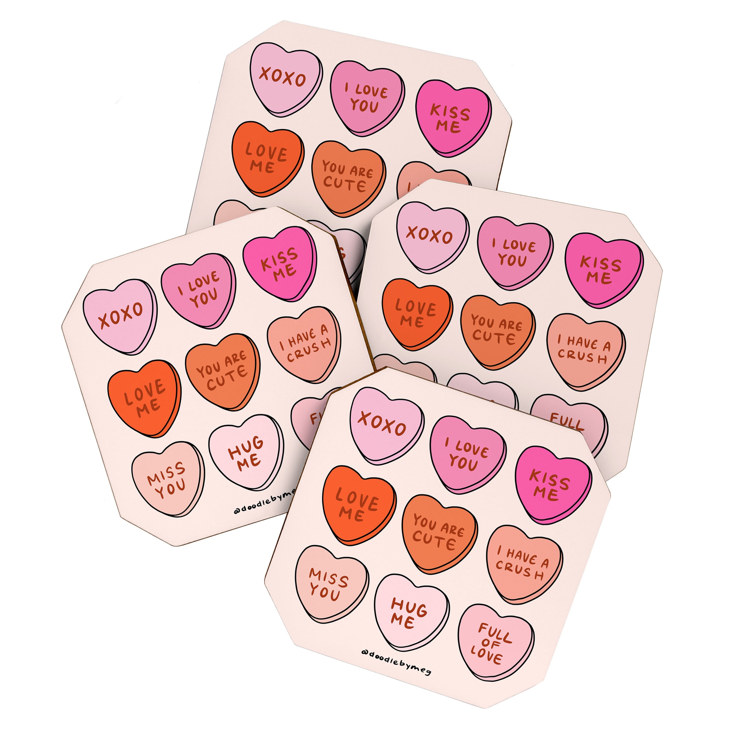 Conversation Hearts Coaster Gallery Image 1