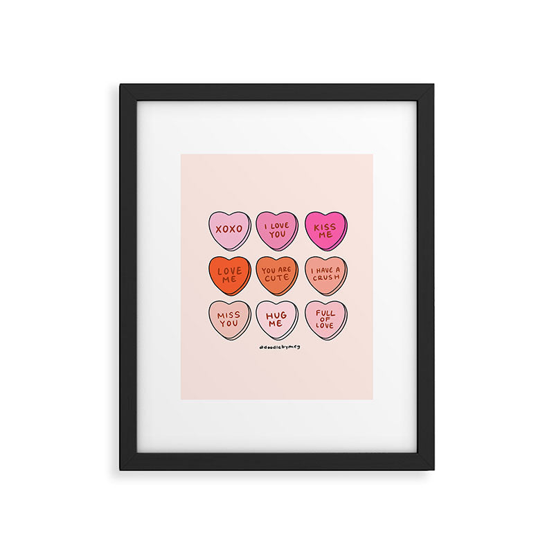 Conversation Hearts Framed Art Print Gallery Image 6