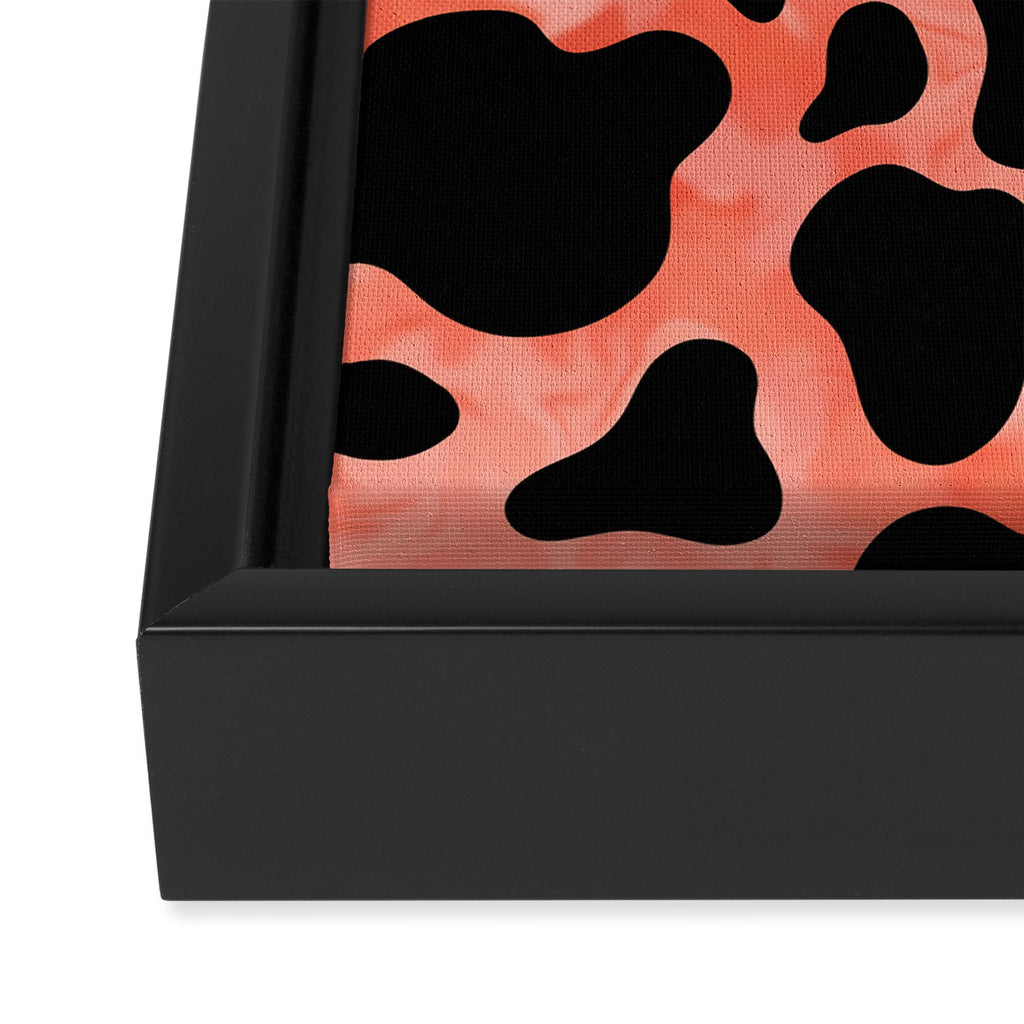 Coral Cow Print Framed Canvas Print Gallery Image 3