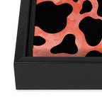 Coral Cow Print Framed Canvas Print Gallery Image 3
